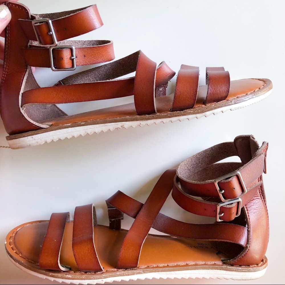 Cognac leather sandals